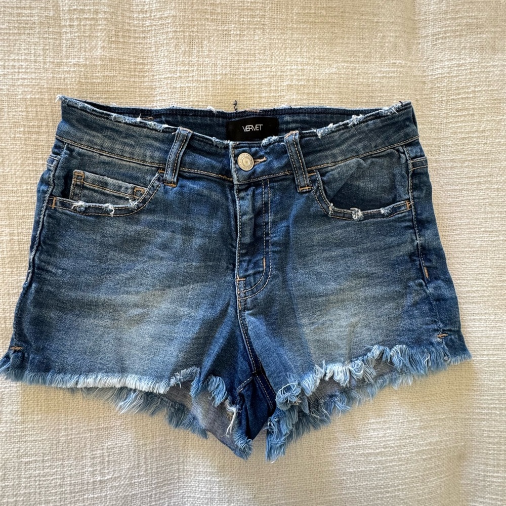 Vervet Distressed Blue Jean Shorts